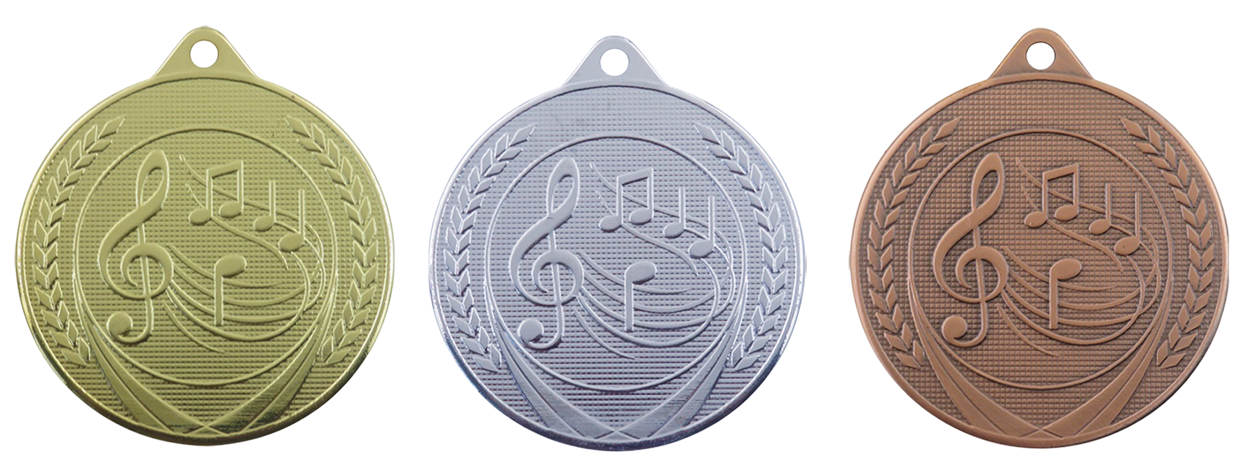 Muziek ME626 Medaille Ø 50 mm goud-zilver-brons Compleet